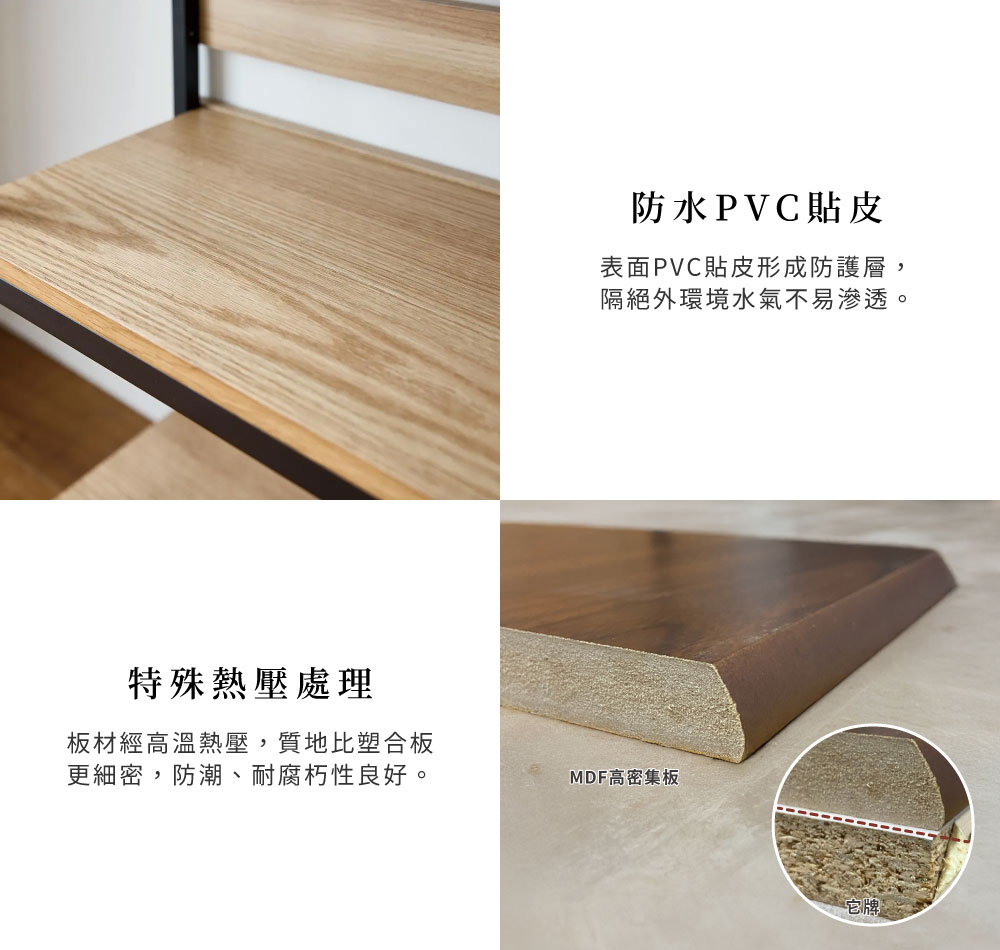 Brooklyn Series鋼製三層開放式收納架(寬91×高70cm)