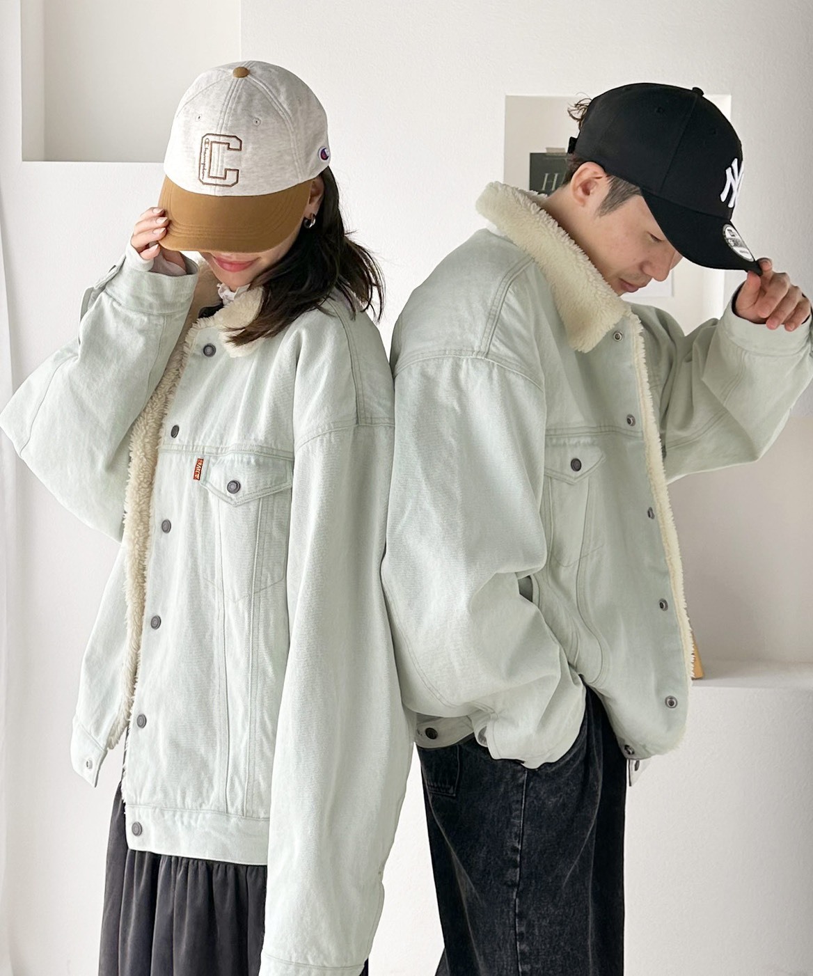 #現貨 日本限定 Java 復古風格毛絨領牛仔外套 米白