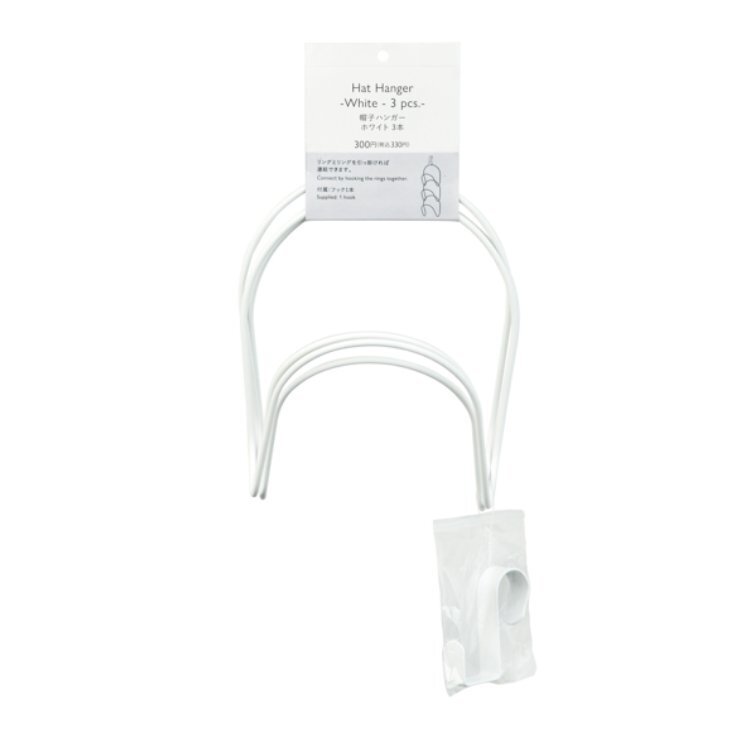 TP 帽子吊掛架/白 3入
