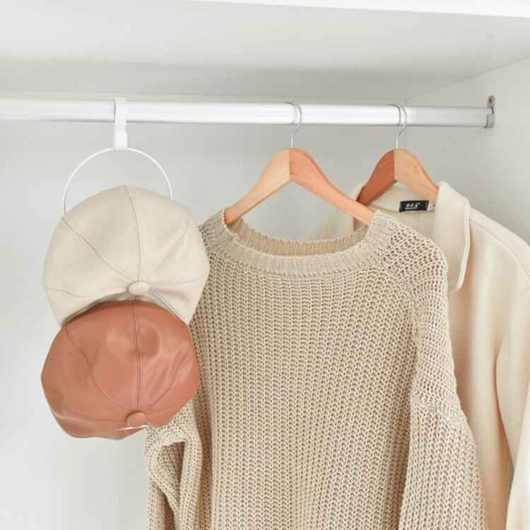 TP 帽子吊掛架/白 3入