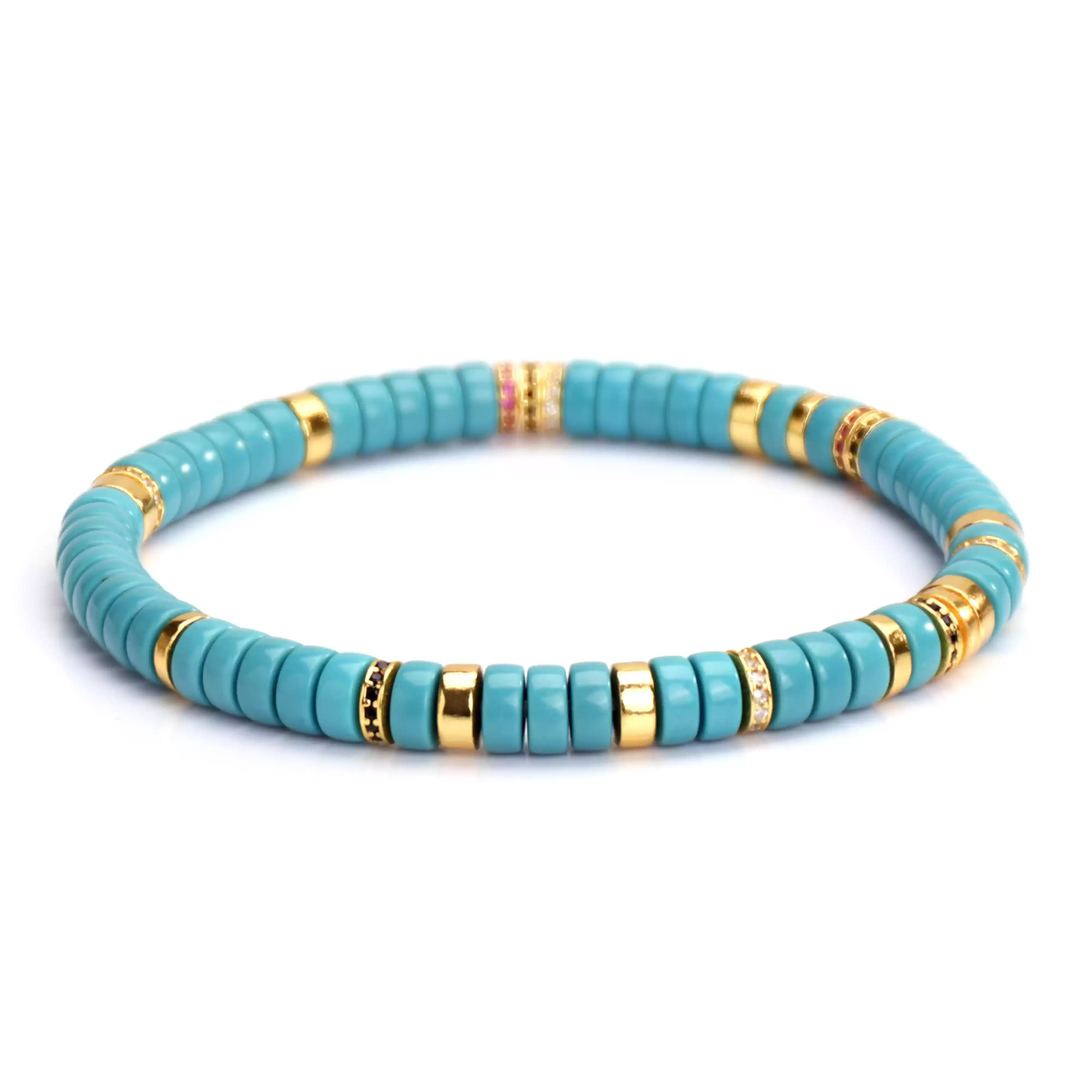 【寶石直切】珍藏綠松石直切寶石等級水晶手鍊