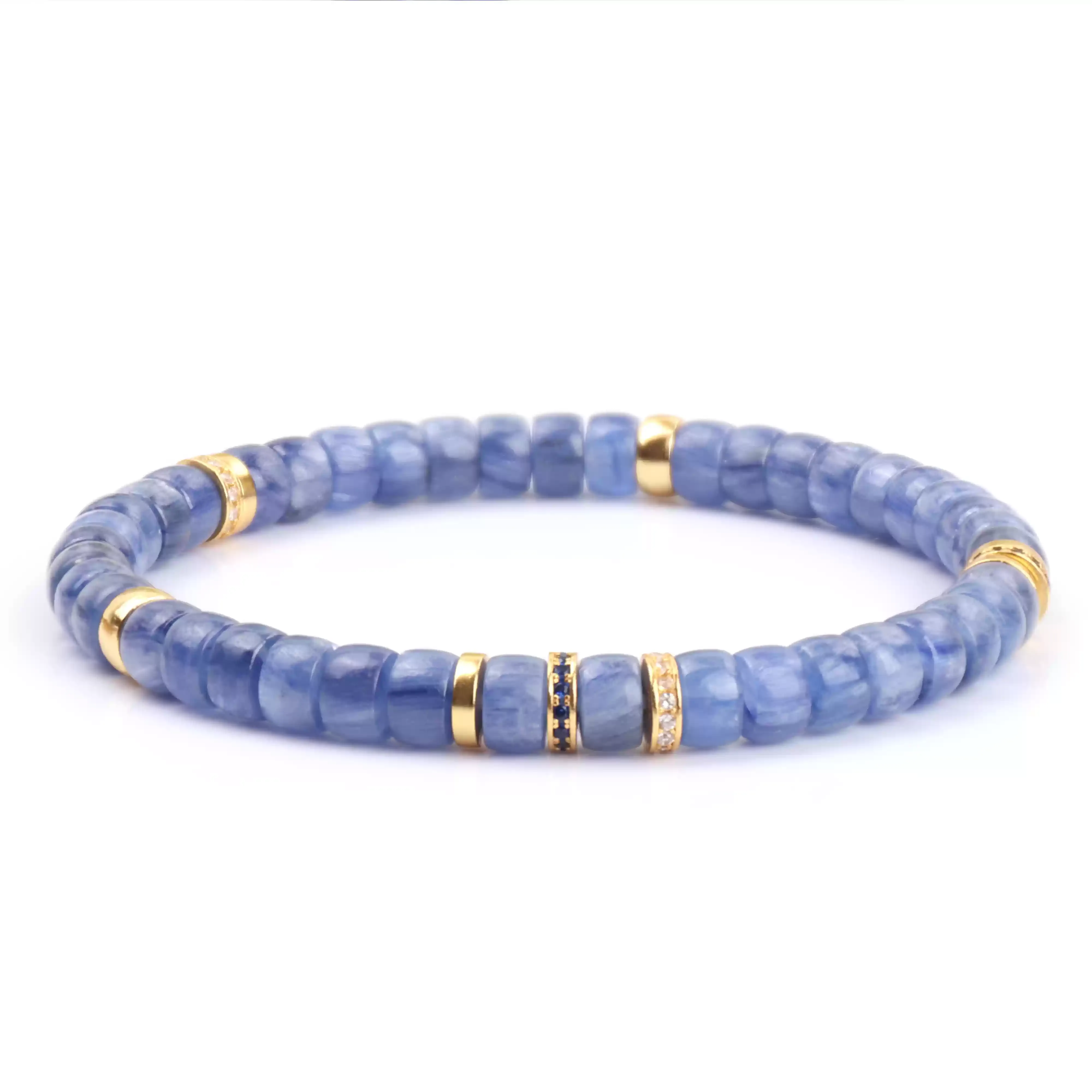 【寶石直切】藍晶石直切寶石等級水晶手鍊