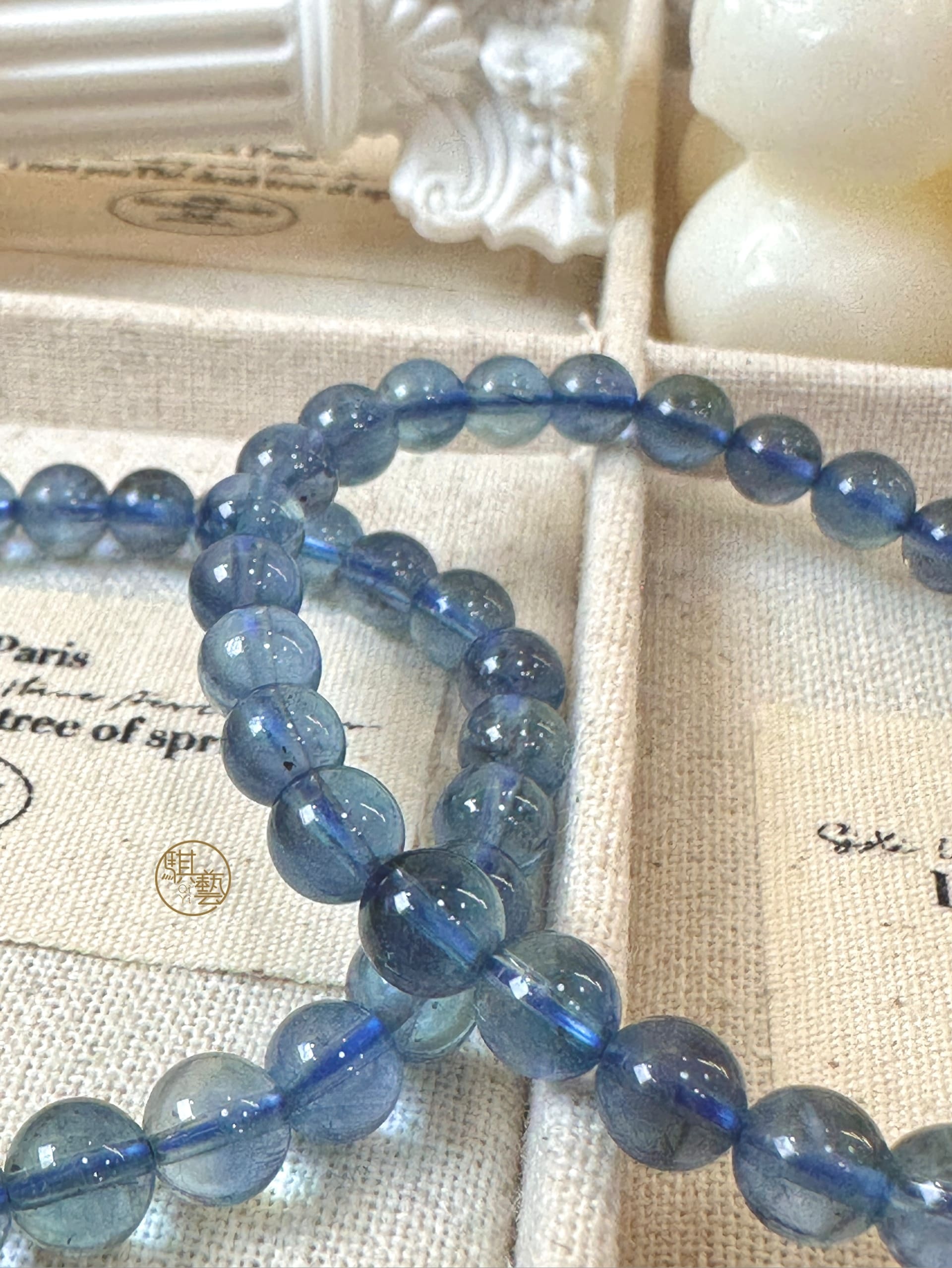跳色海藍寶手串5.8mm｜海洋柔光・情緒平衡與溝通之石
