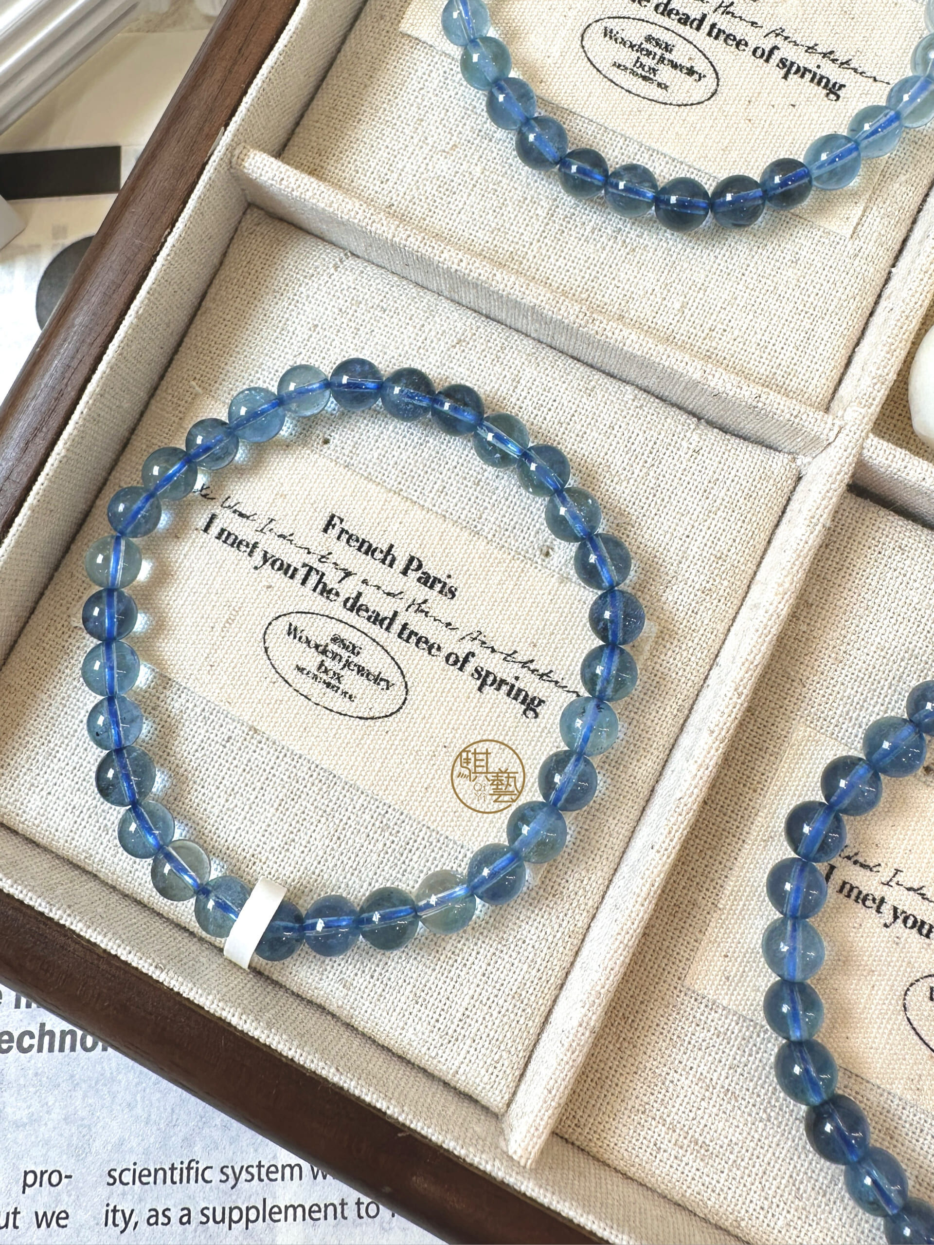 跳色海藍寶手串5.8mm｜海洋柔光・情緒平衡與溝通之石