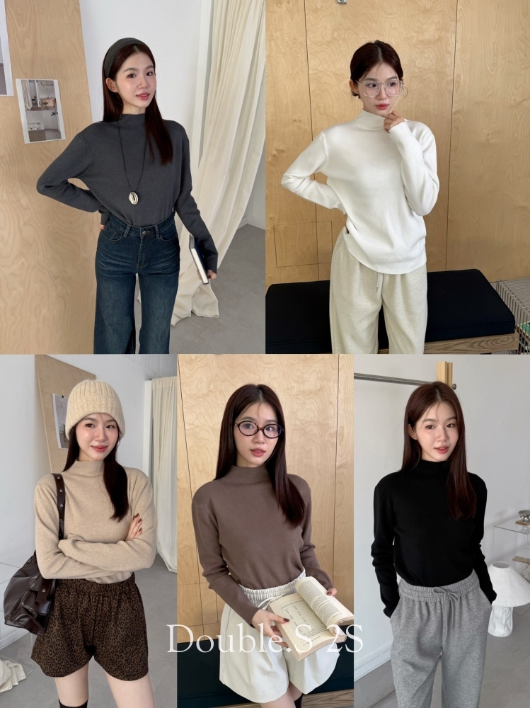 包色款!小立領厚磅彈性打底衣*5色