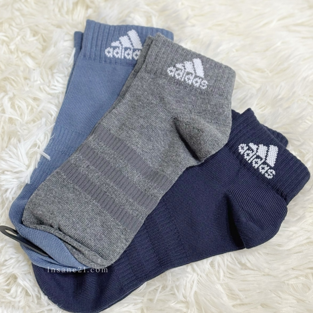 ADIDAS 深藍 藍 灰 腳踝襪 襪子 愛迪達 三入組 IP0405