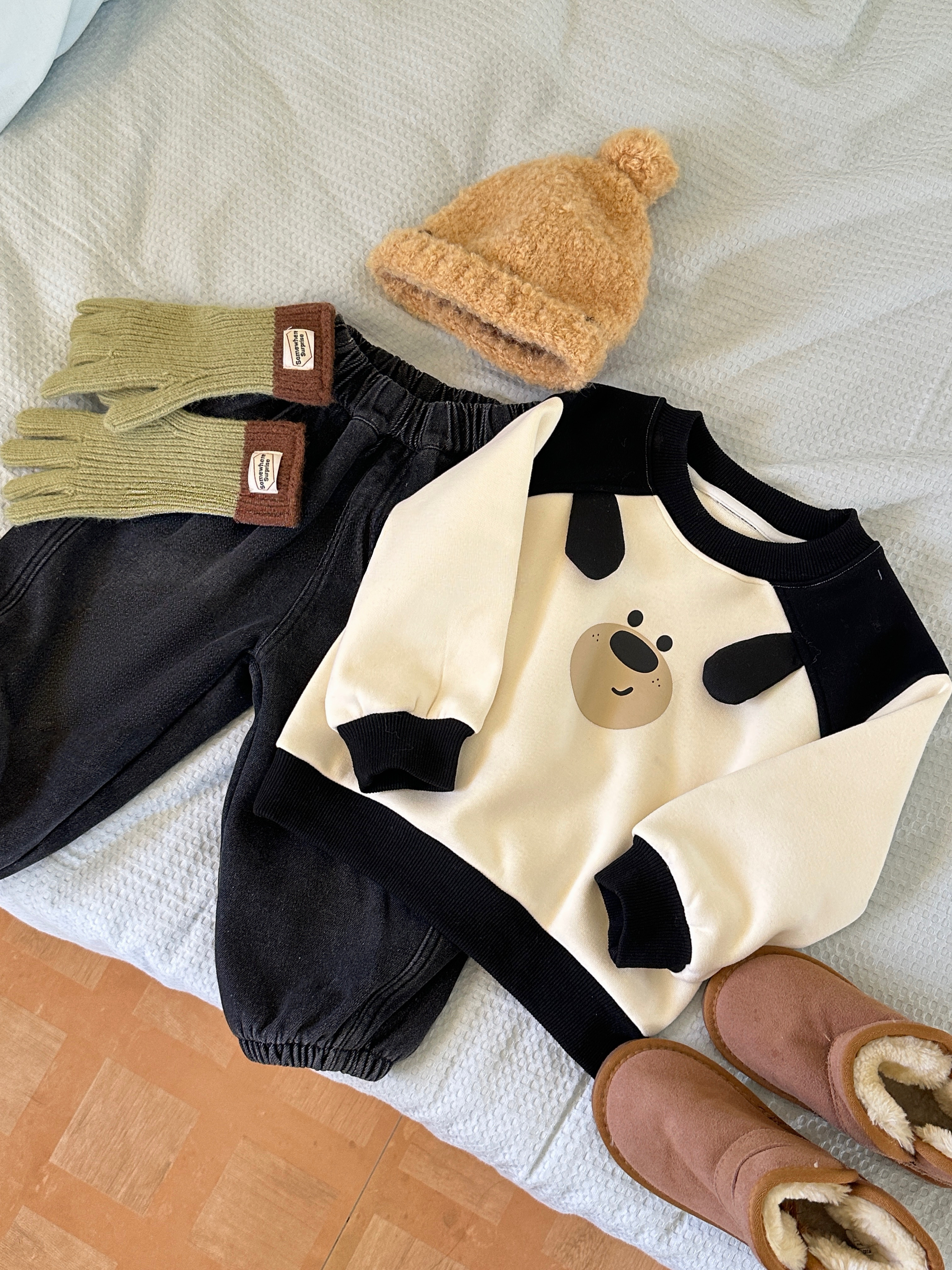 BYB11T059BK cool 狗狗撞色衛衣