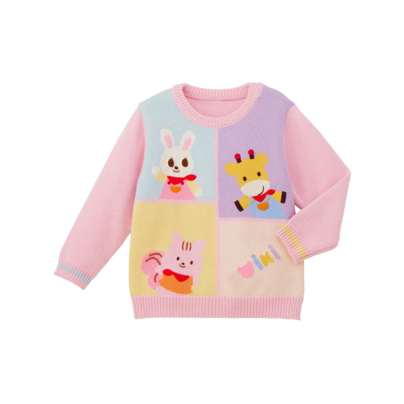 𝐌𝐢𝐤𝐢 𝐇𝐨𝐮𝐬𝐞 小熊小兔拼色四格針織毛衣