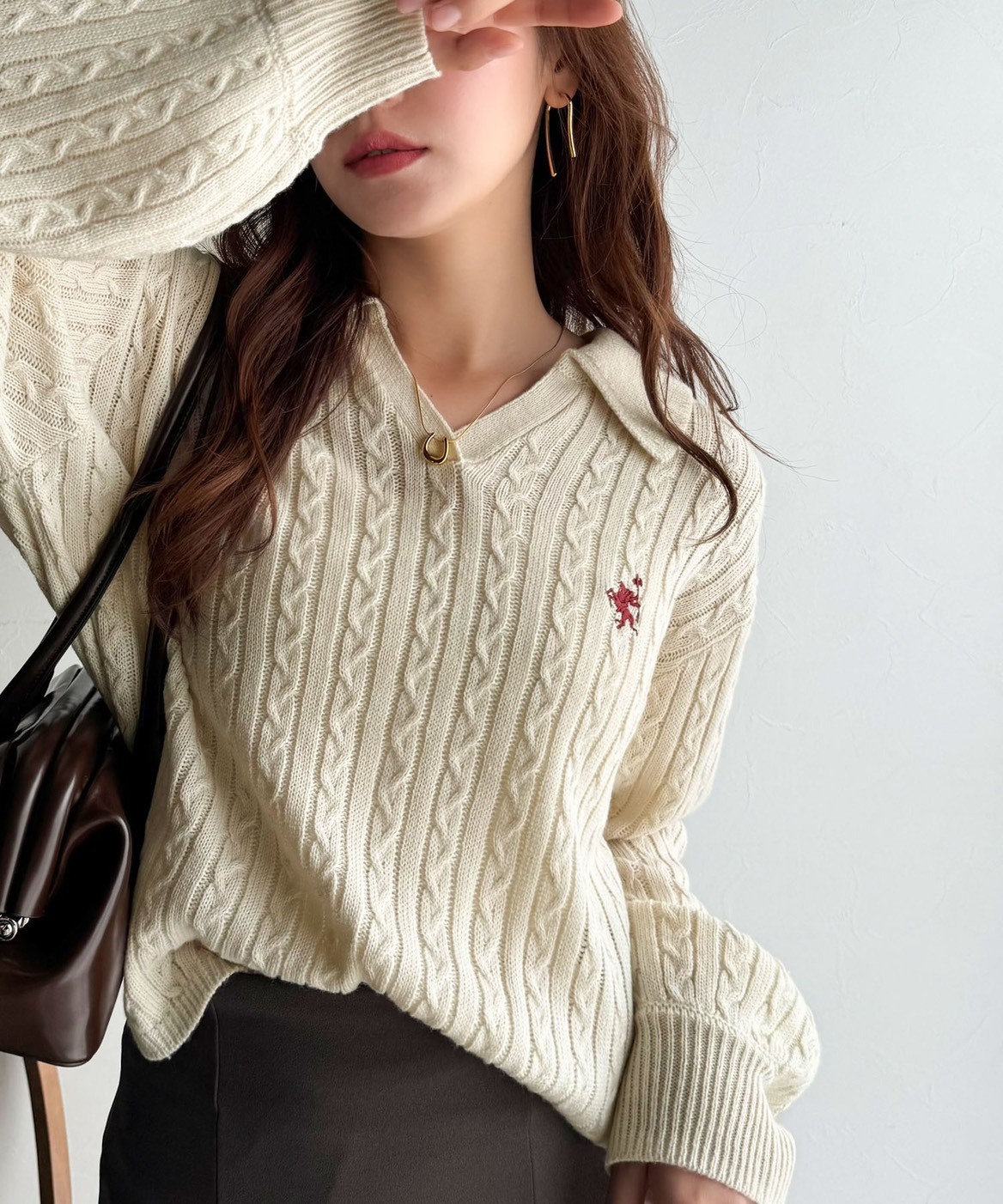 <超扯2.5折下殺>日本Classicalelf 手工 POLO 寬鬆 泡泡袖 針織 刺繡 5色