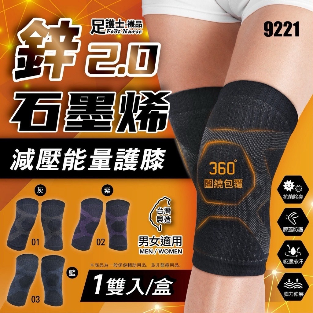 台灣鋅+石墨烯2.0減壓能量護膝