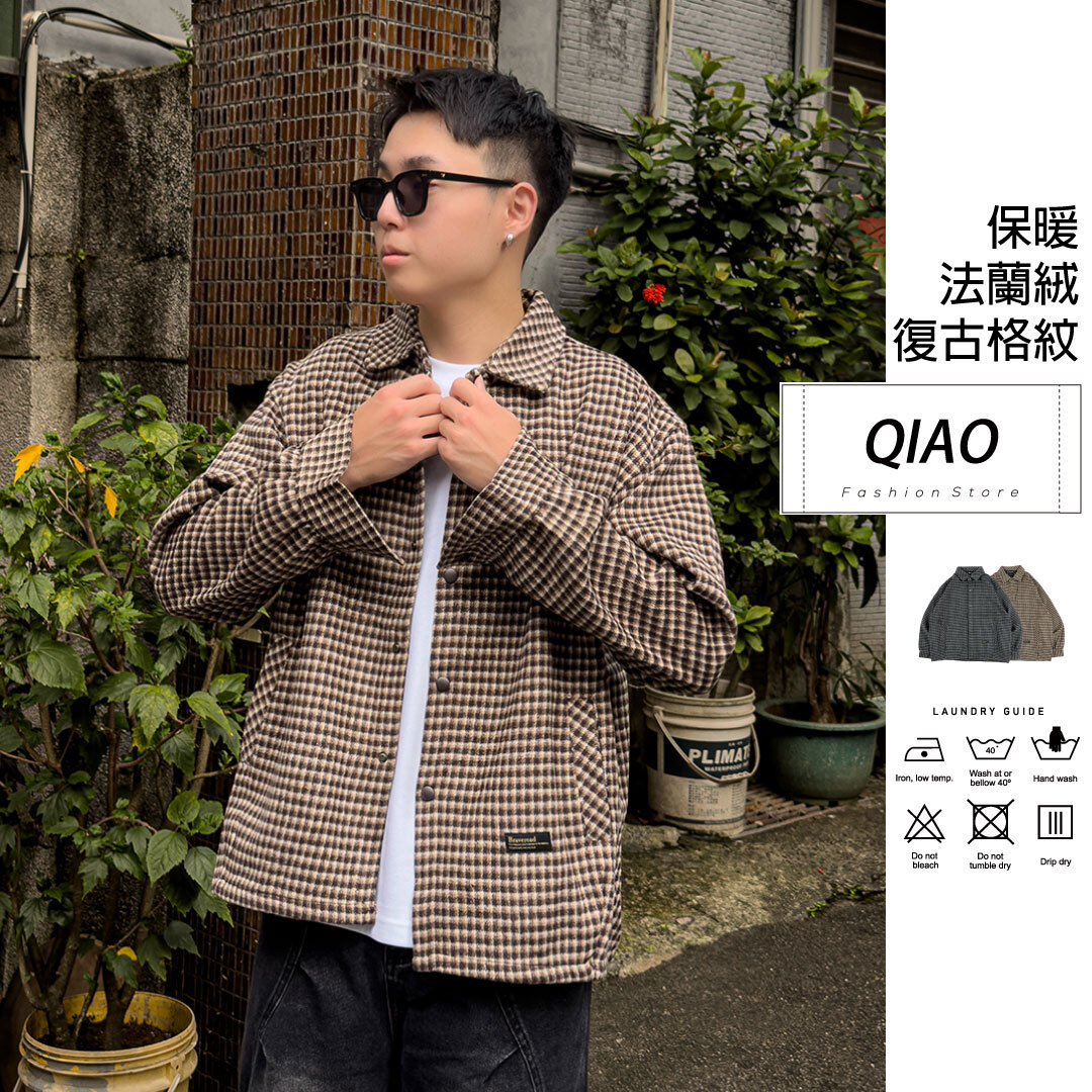 細格法蘭絨襯衫 長 MJ-28077