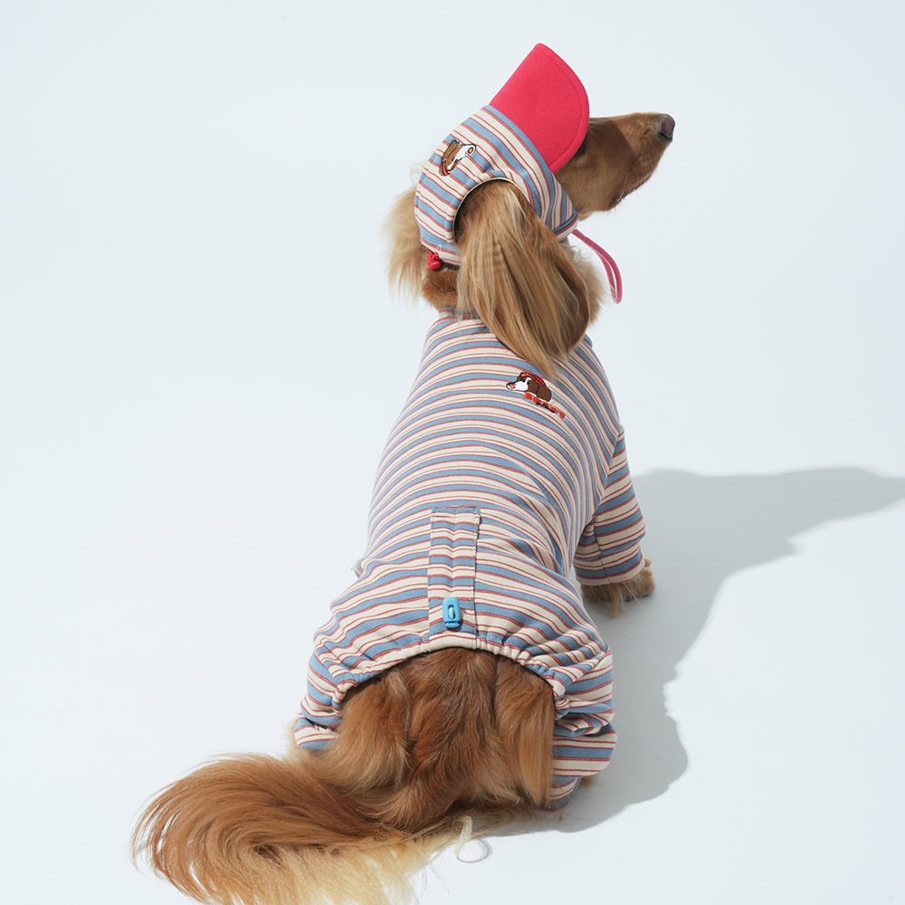 puppygallery｜Homeground 條紋四腳衣 天空藍
