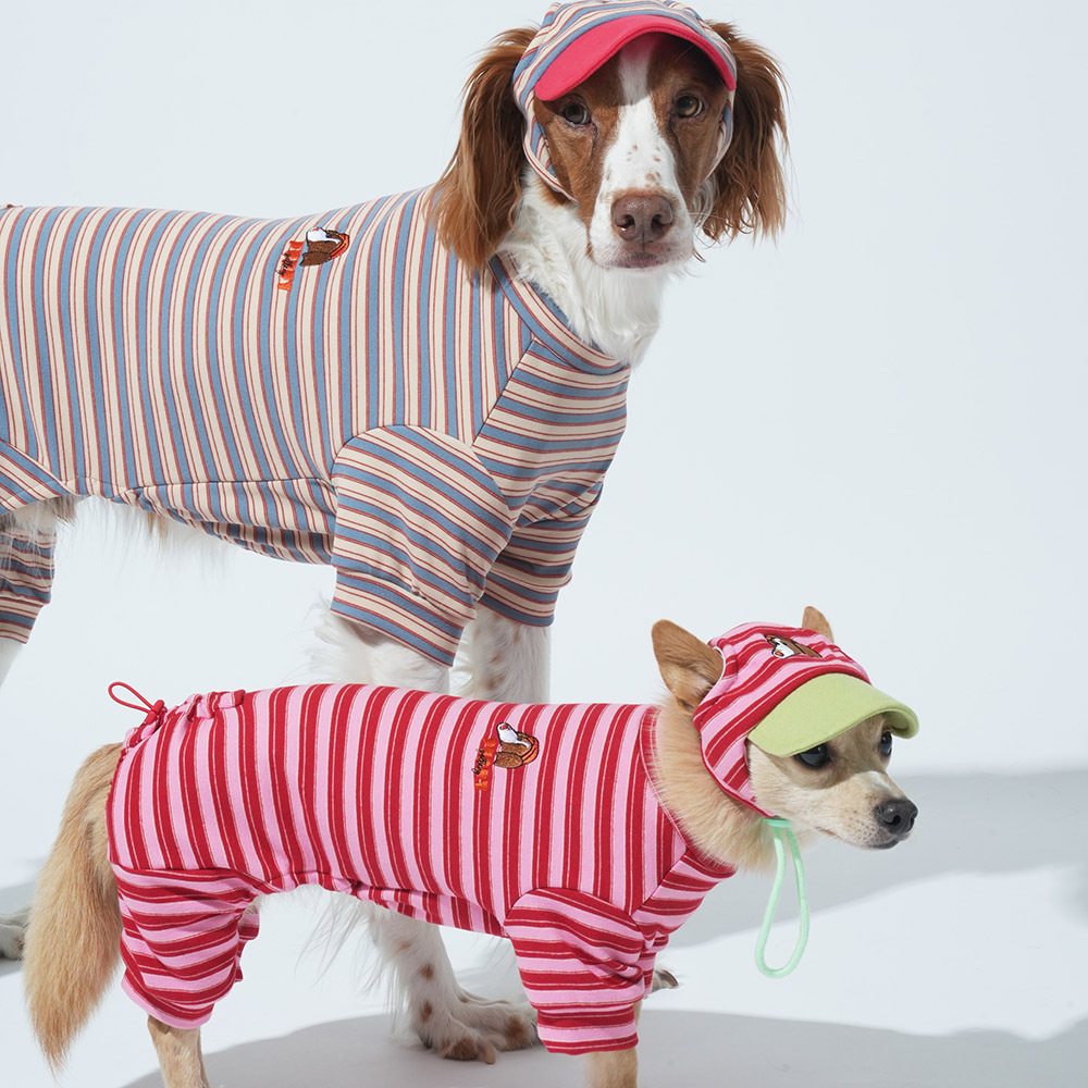 puppygallery｜Homeground 條紋遮陽帽 天空藍