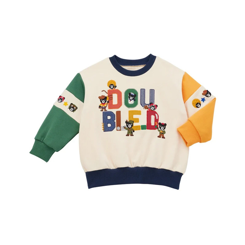 𝐌𝐢𝐤𝐢 𝐇𝐨𝐮𝐬𝐞 黑熊刺繡拼色衛衣