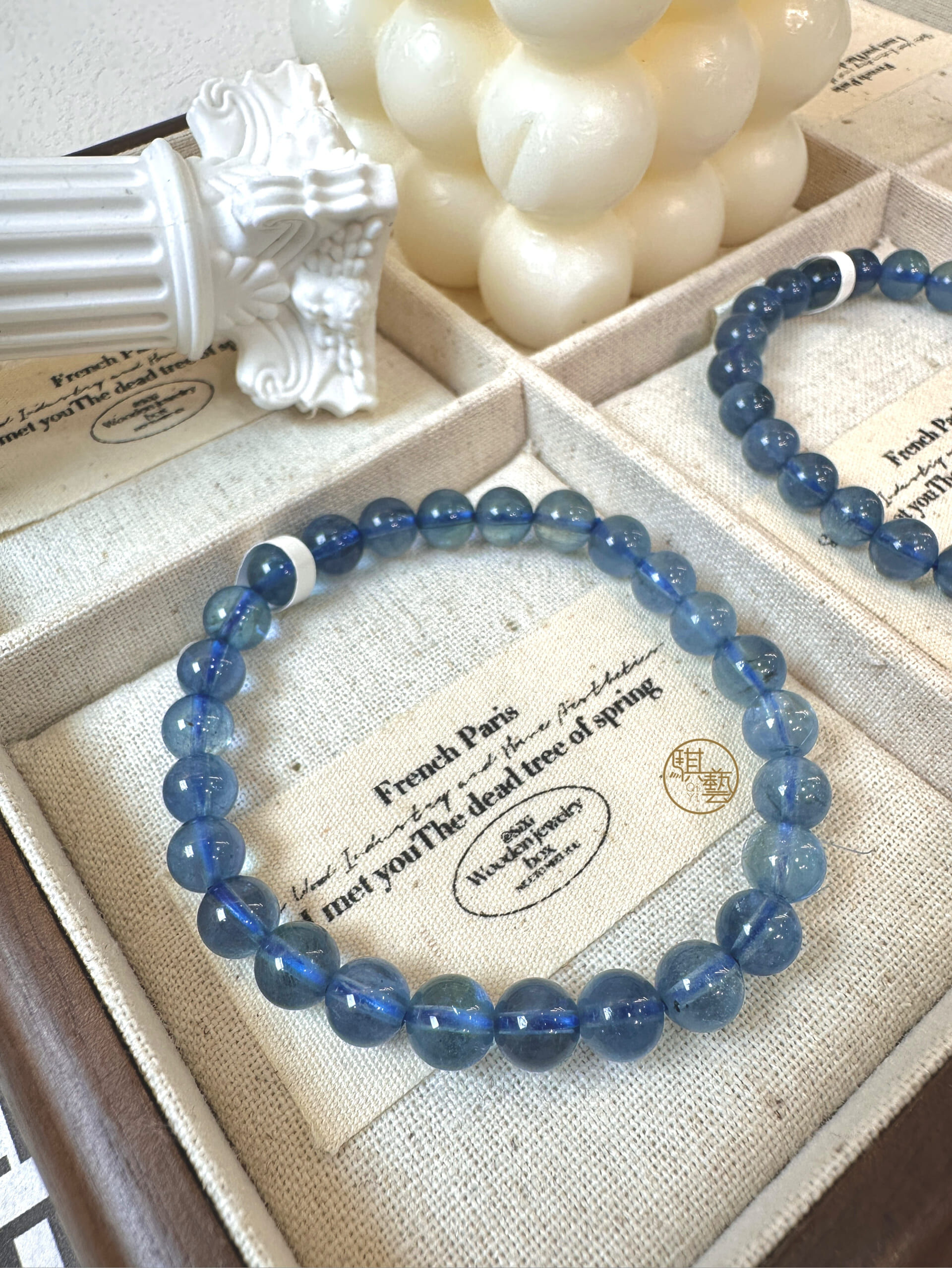 魔鬼海藍寶手串7mm｜深海勇氣・強能量防護之石