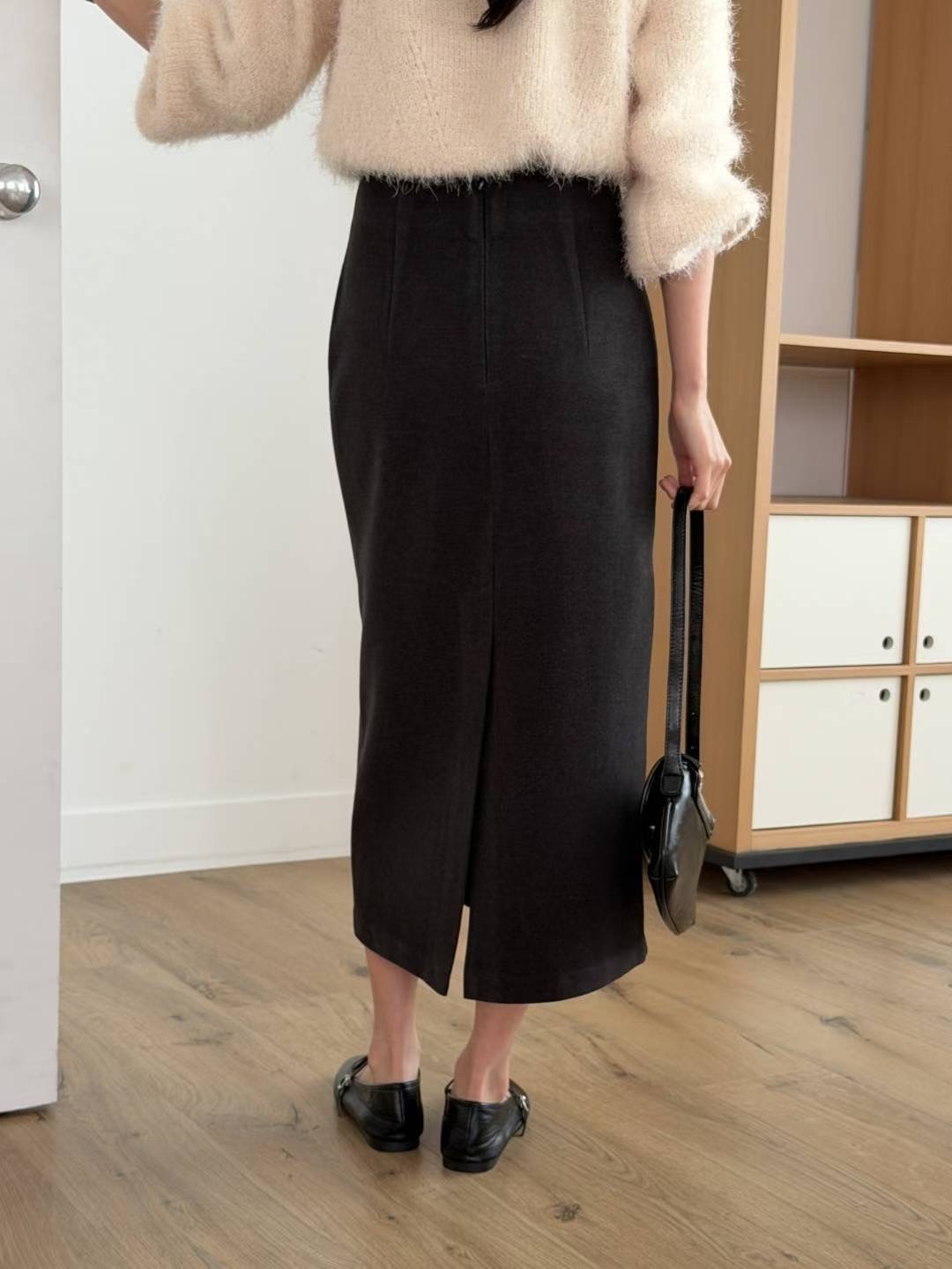 Hallie 直筒素色長裙 [ 4色 / S,M ]