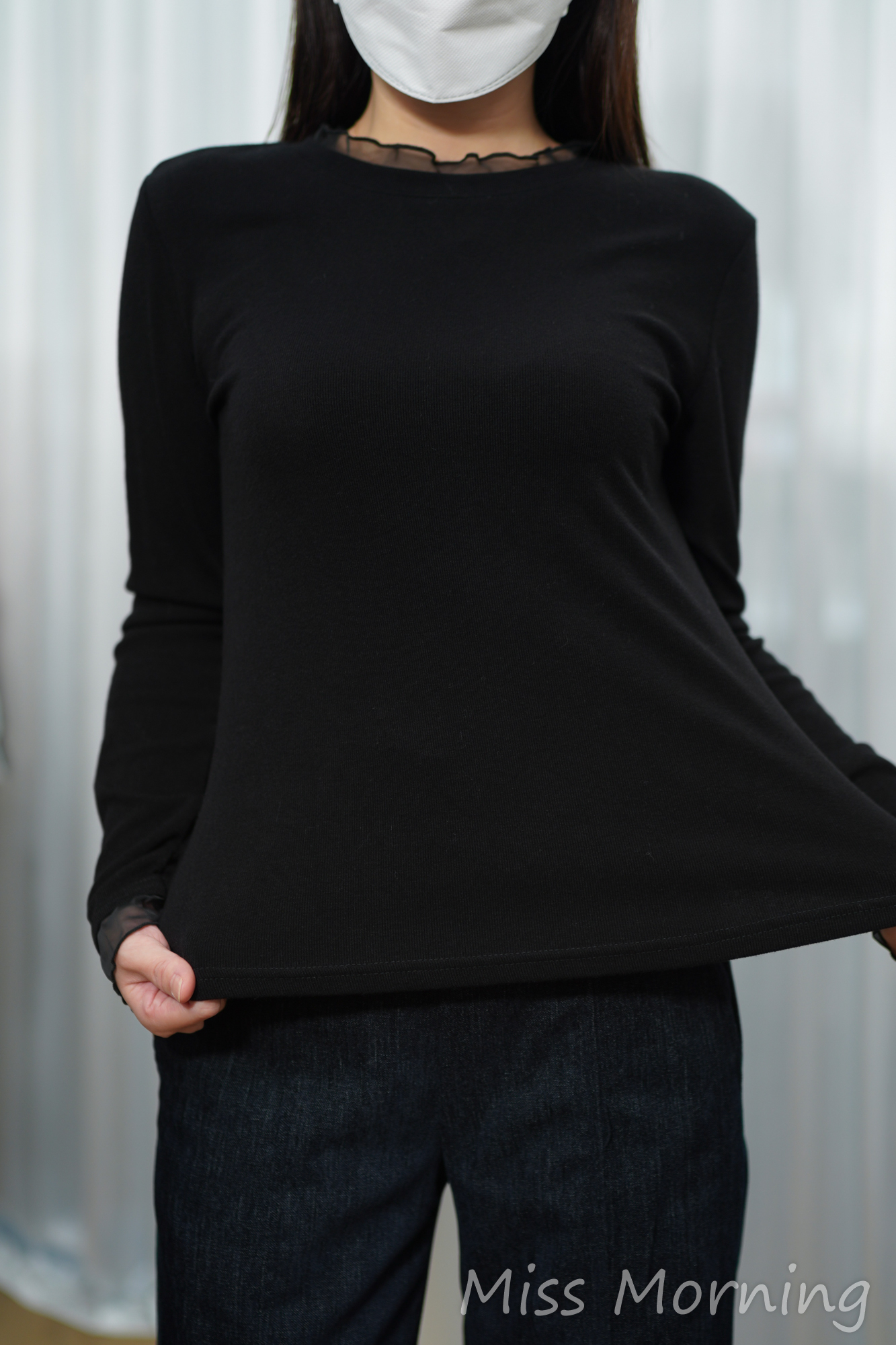 紗紗邊彈彈彈襯衣(14913)