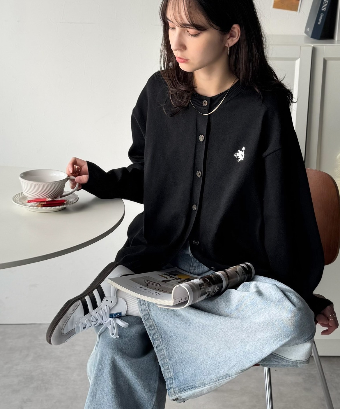 <超扯2.5折下殺>日本Classicalelf JAVA 寬鬆 排扣 刺繡 開襟衫 罩衫 5色