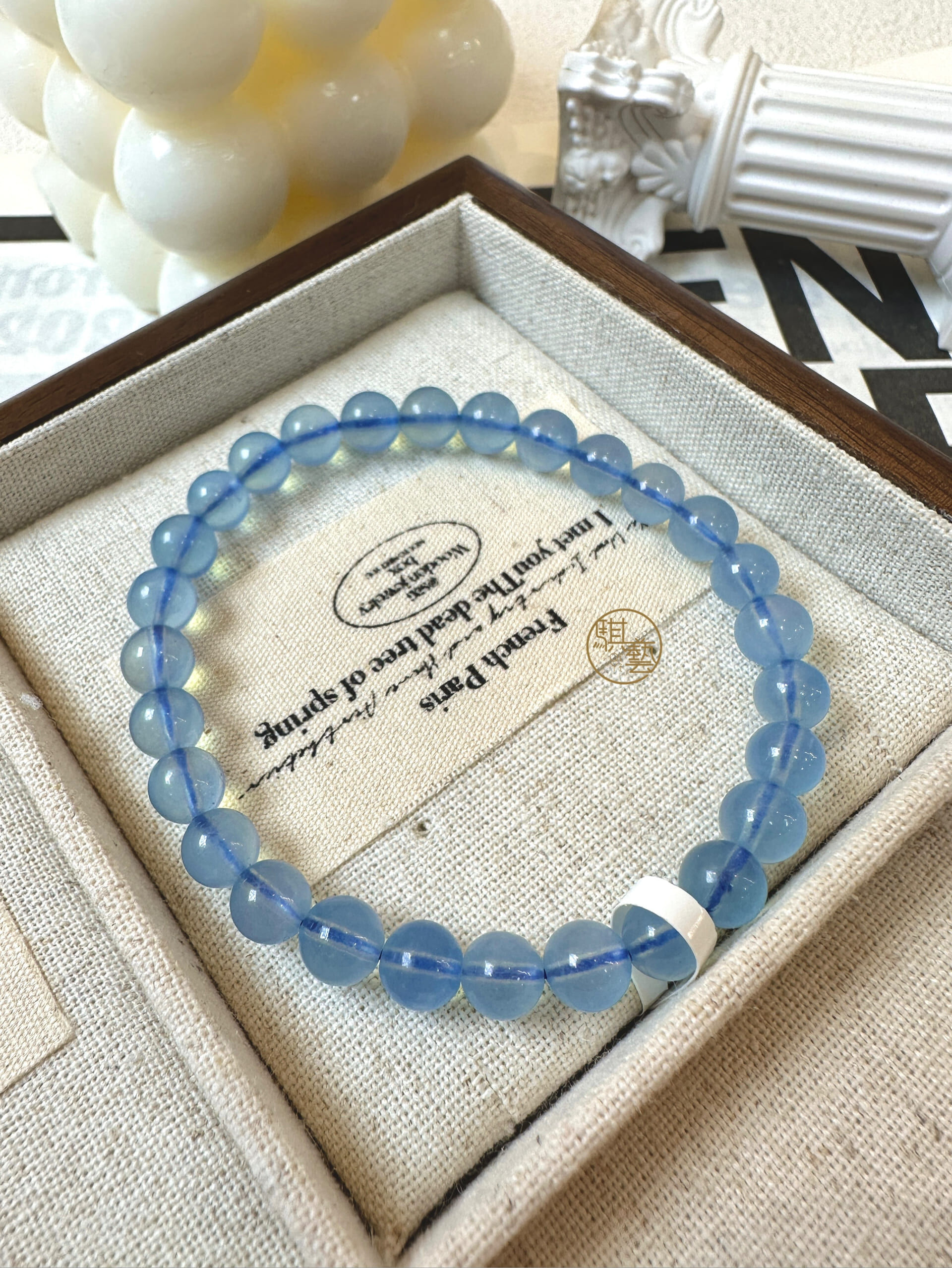 海藍寶手串6.5mm｜平靜溝通・勇氣之石