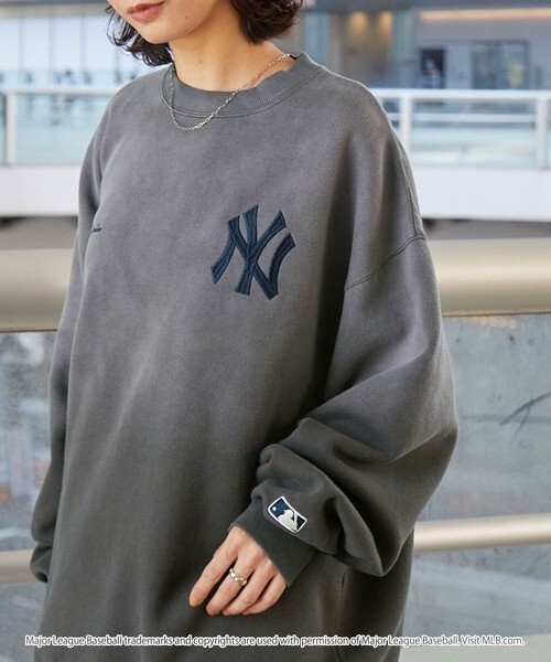 KTQ STORE ‧ 日本 MLB 美國職棒 大聯盟刺繡 漸層抓絨 圓領大學T 3色