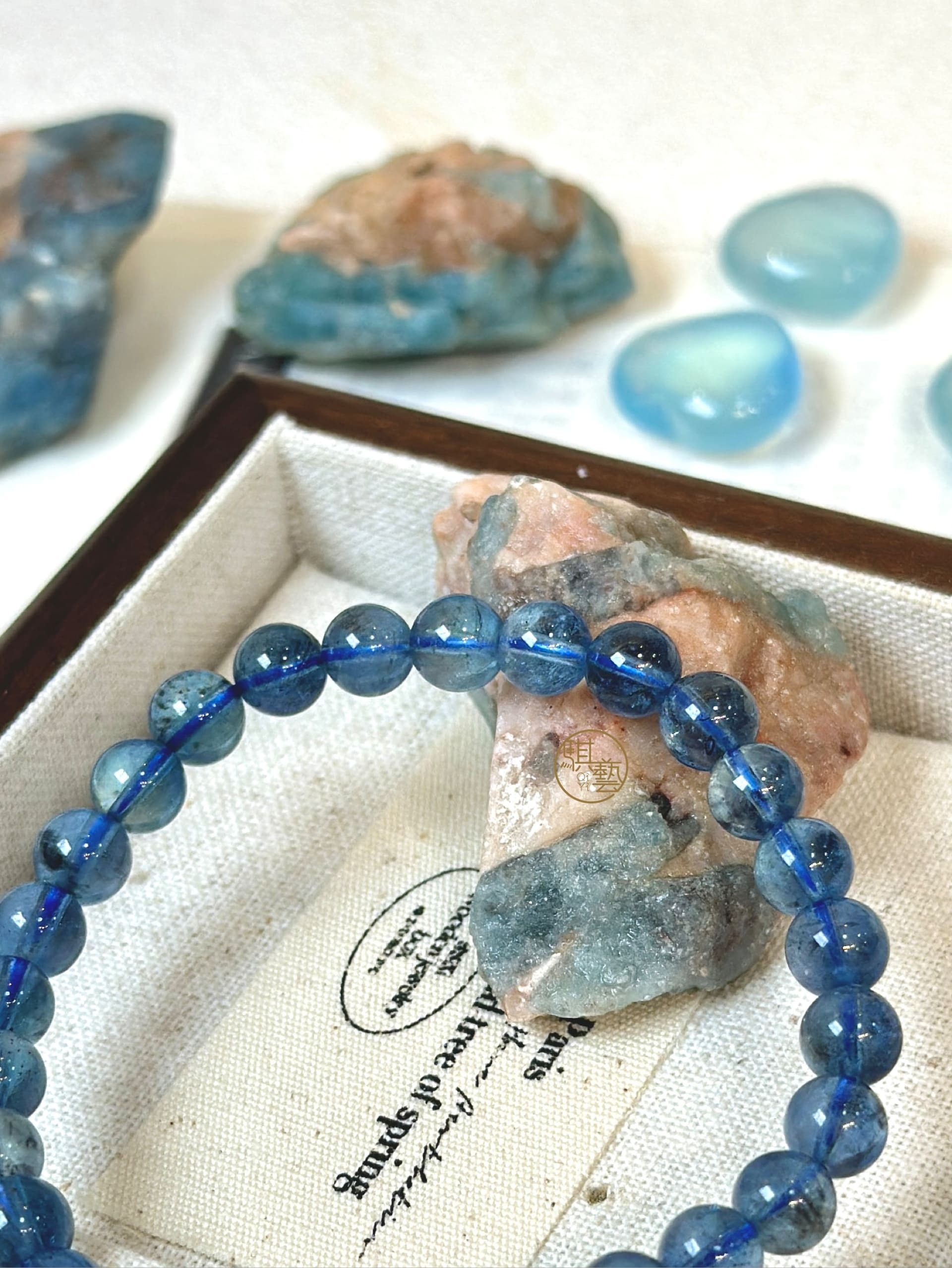 跳色海藍寶手串6.6mm｜海洋柔光・情緒平衡與溝通之石