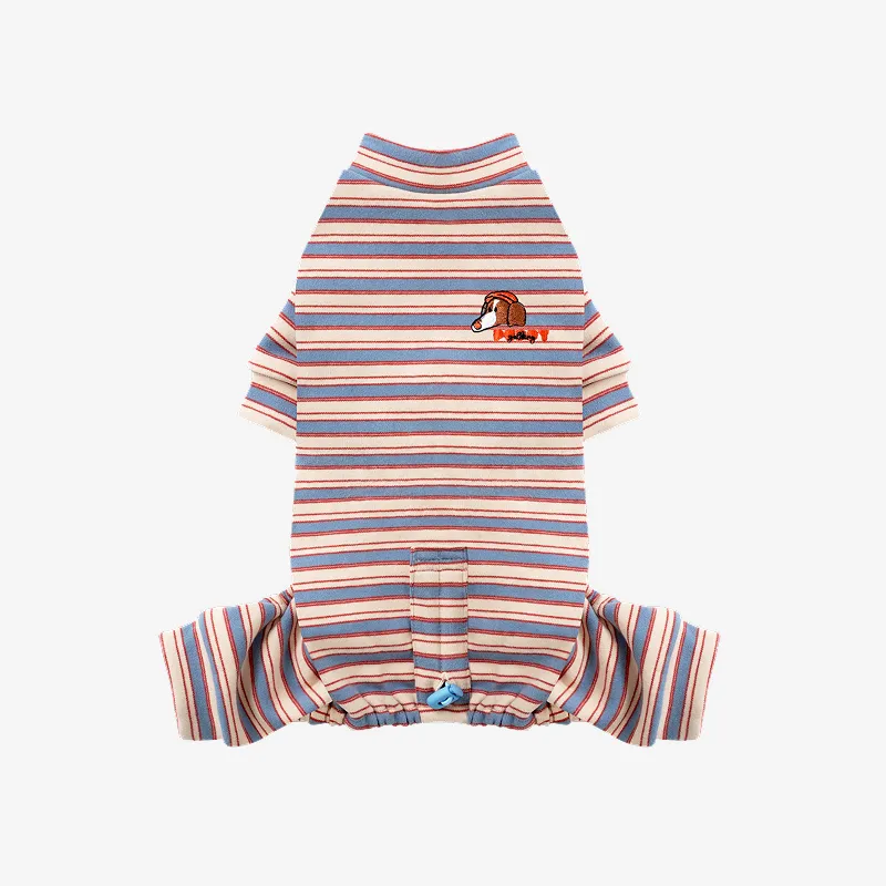 puppygallery｜Homeground 條紋四腳衣 天空藍