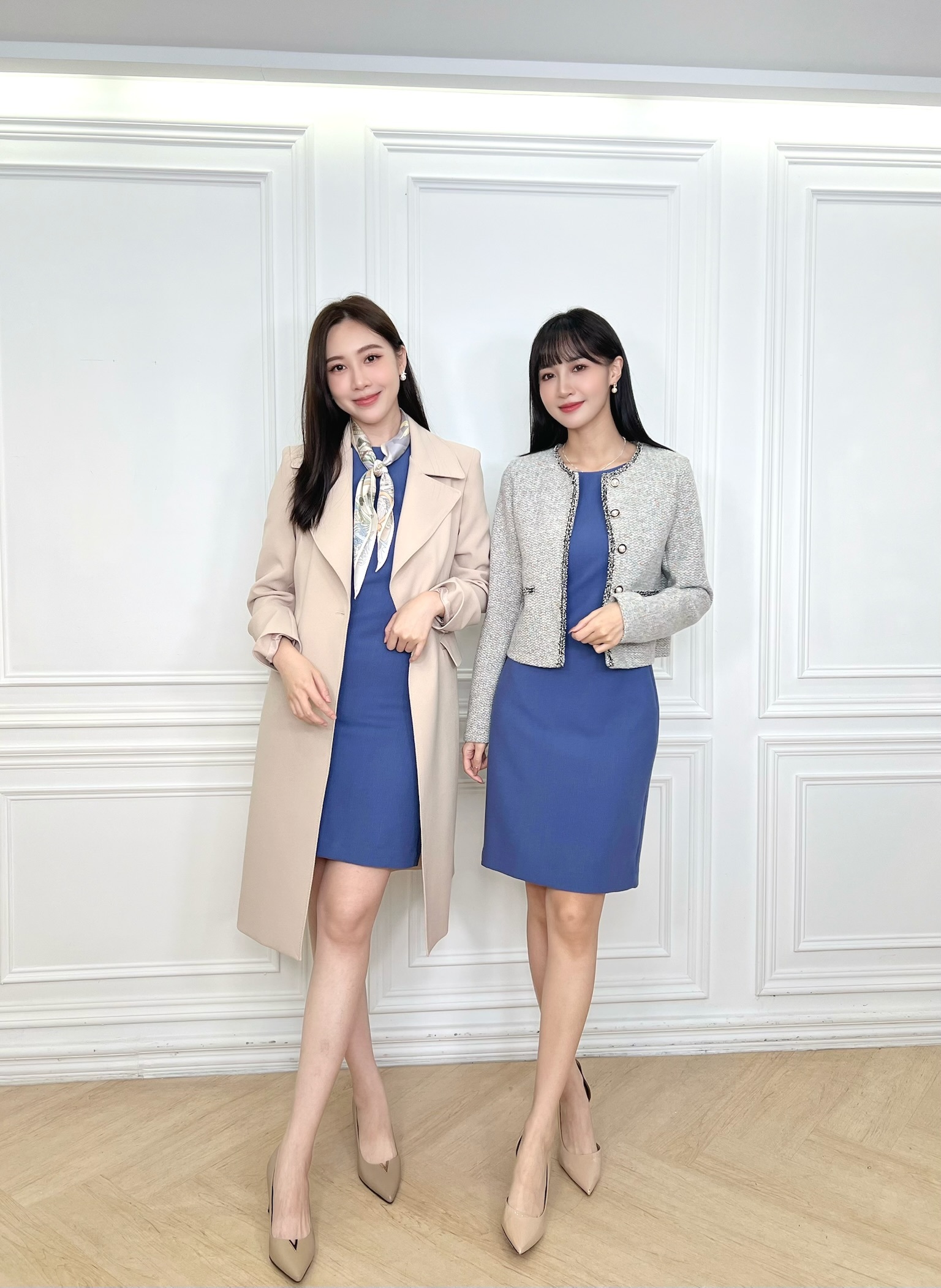 小香風抽鬚花呢珍珠釦外套