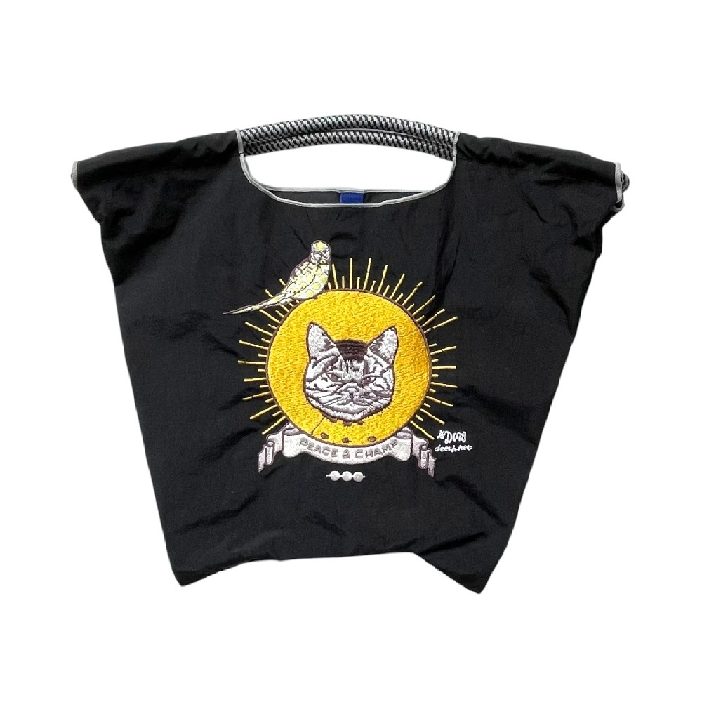 Ball＆Chain 刺繡環保購物袋MS號 - 黑 (31350101)