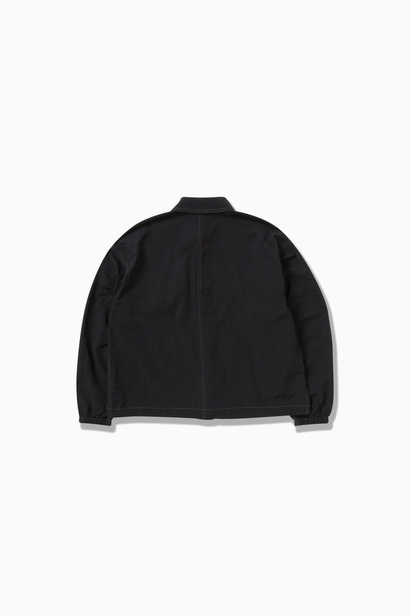 and wander｜crinkled nylon shirts jacket "Black"