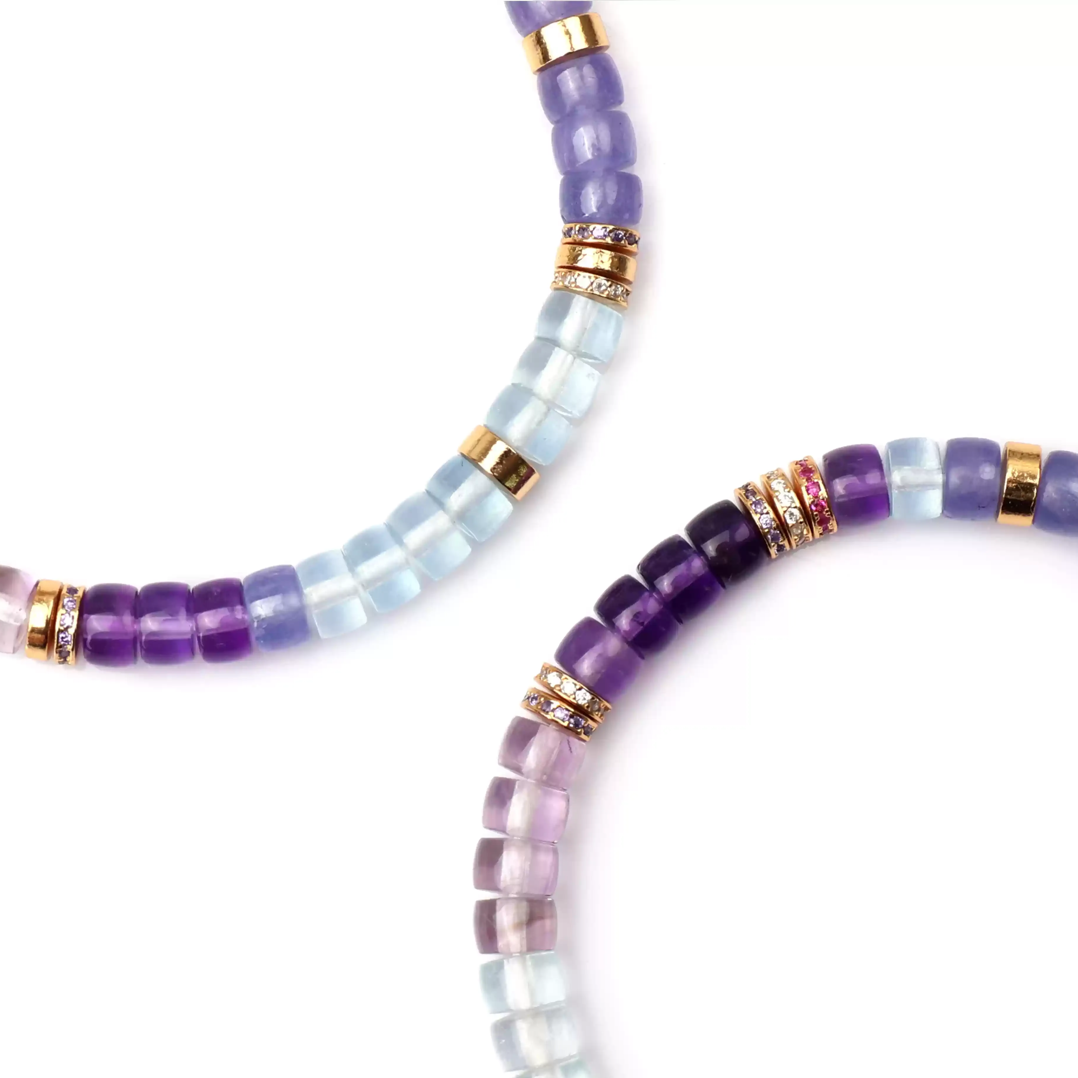 【寶石直切】永恆星夜坦桑石紫水晶多寶直切寶石等級水晶手鍊