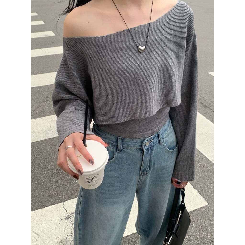 【imfine】上身出片款 平口內搭+針織上衣套裝 #7557