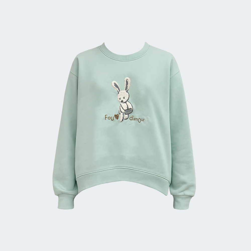 小兔絨繡溫柔厚棉衛衣