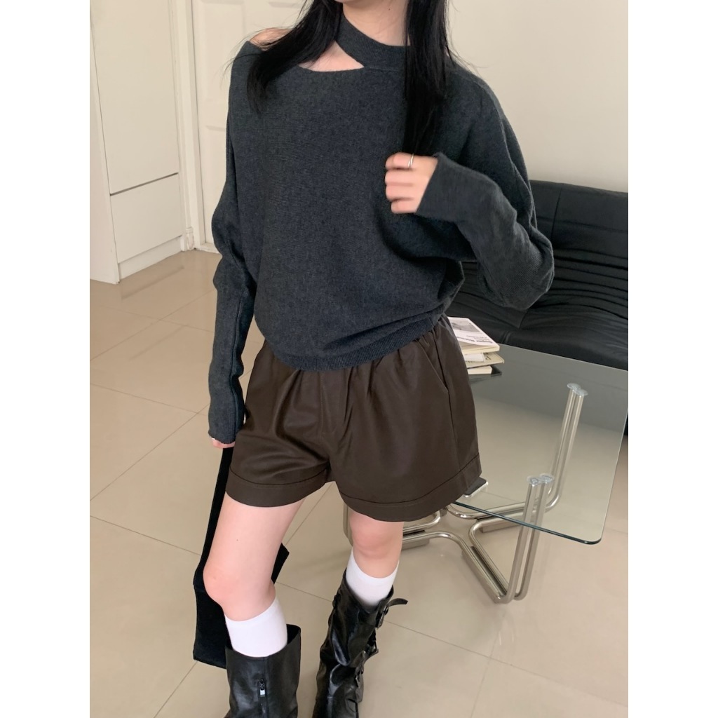 【imfine】一眼著迷 斜肩繞脖針織上衣 #7561