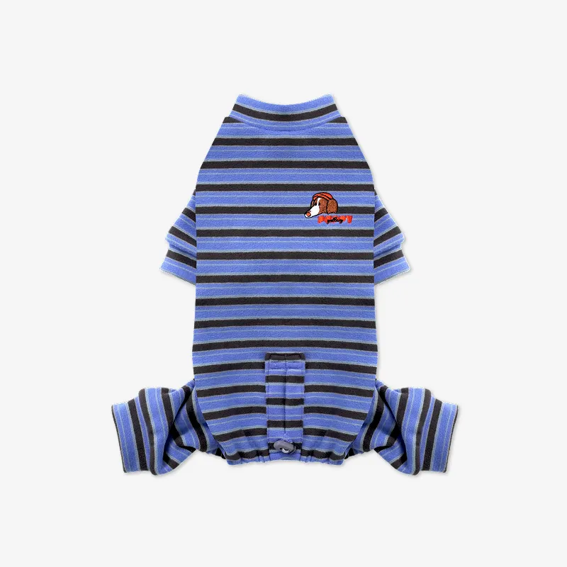 puppygallery｜Homeground 條紋四腳衣 蔚藍