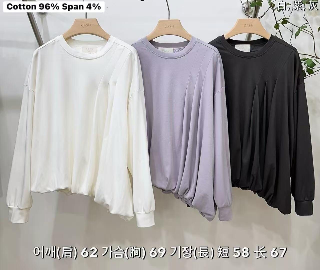 CA5215 慵懶寬大泡泡混紡上衣