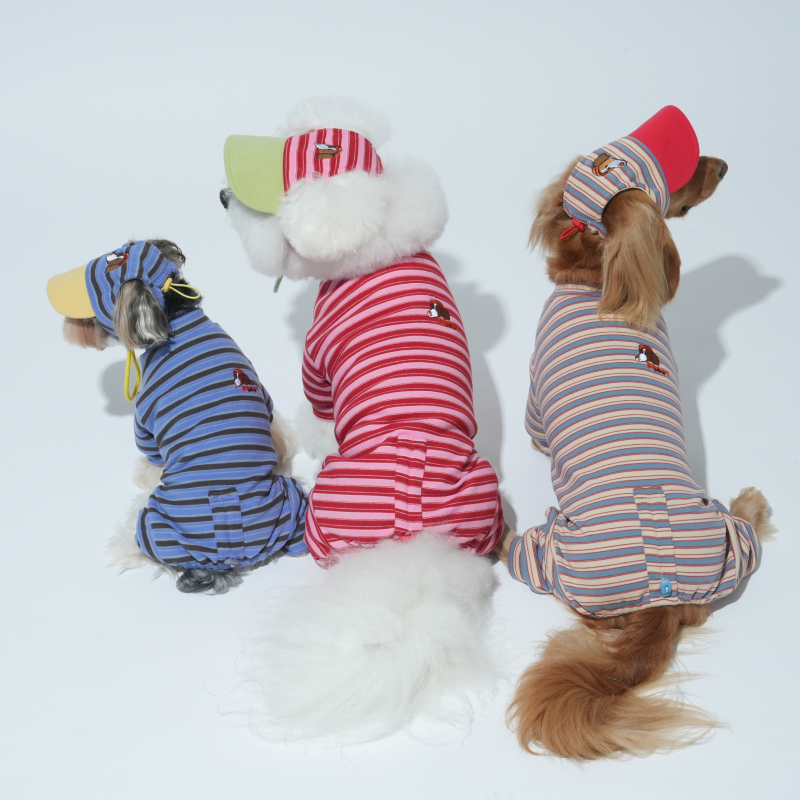 puppygallery｜Homeground 條紋遮陽帽 玫紅