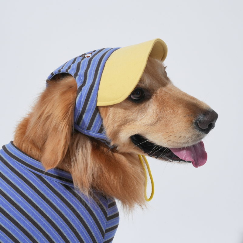 puppygallery｜Homeground 條紋遮陽帽 蔚藍