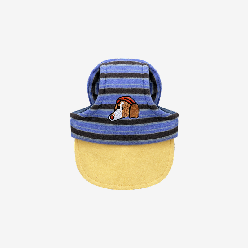 puppygallery｜Homeground 條紋遮陽帽 蔚藍