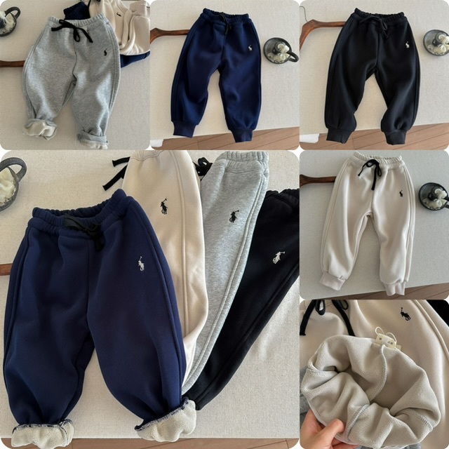 兒童小馬刺繡加厚加絨休閒褲-2502663