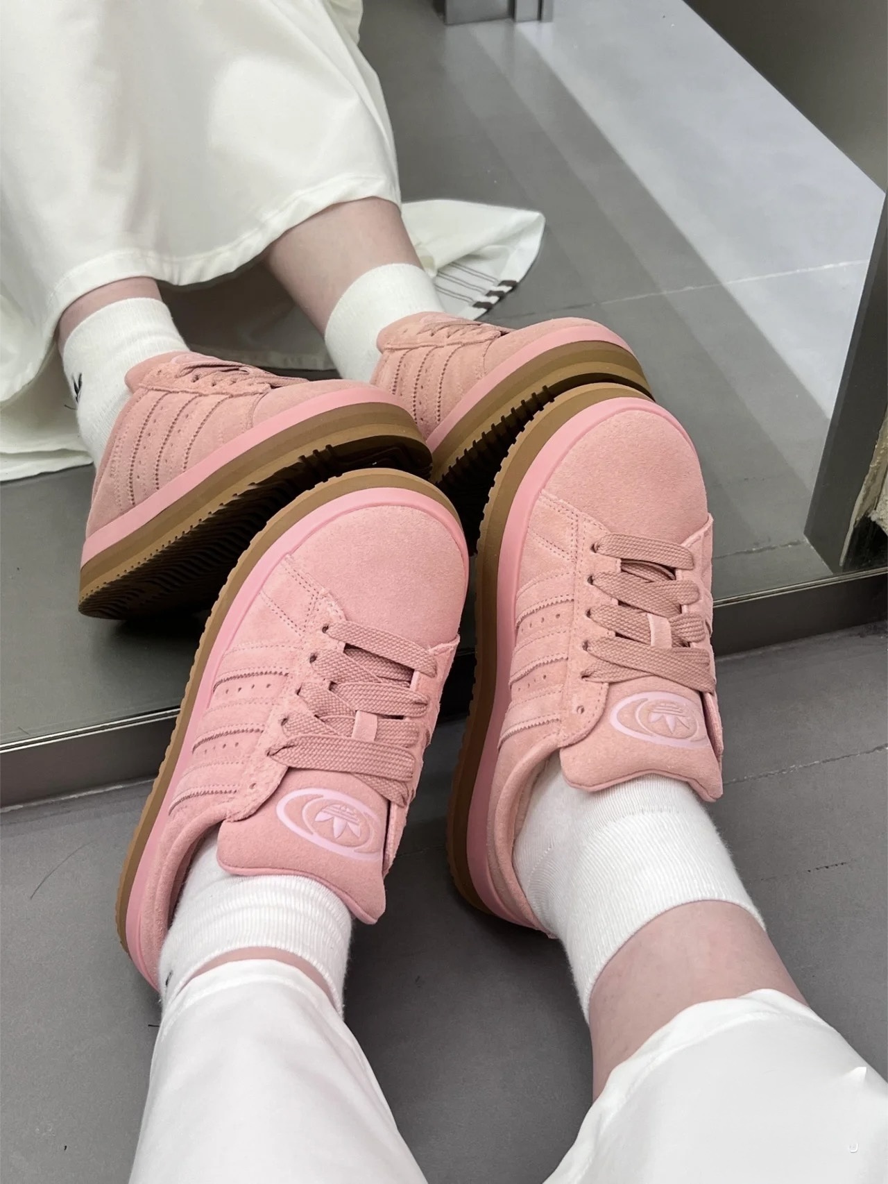 KTQ STORE ‧ Adidas Originals Campus Winter 00s 毛絨麵包鞋 麂皮 加絨 穆勒鞋 粉色 JR3238