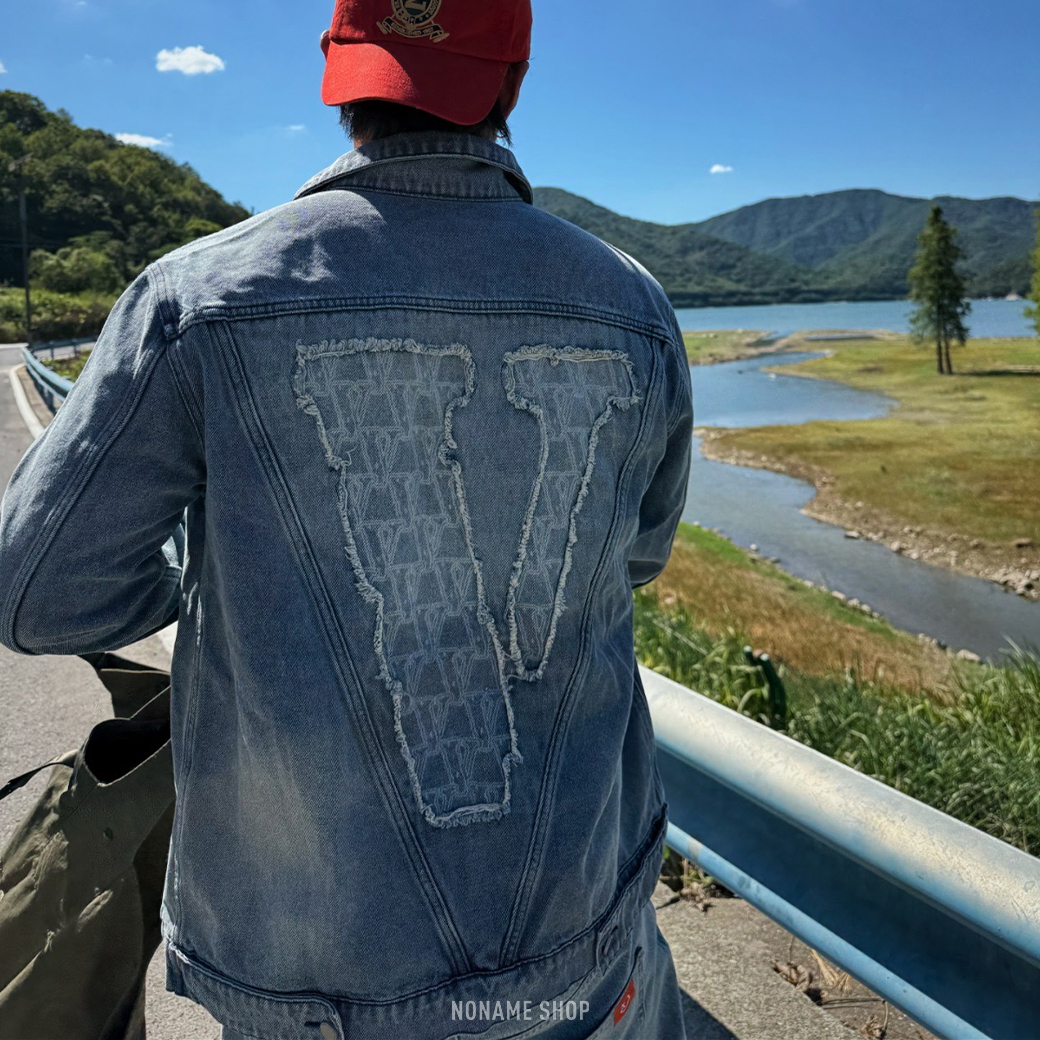 VLONE 大LOGO 復古 刷舊感 丹寧 牛仔 外套 兩色 (男款)