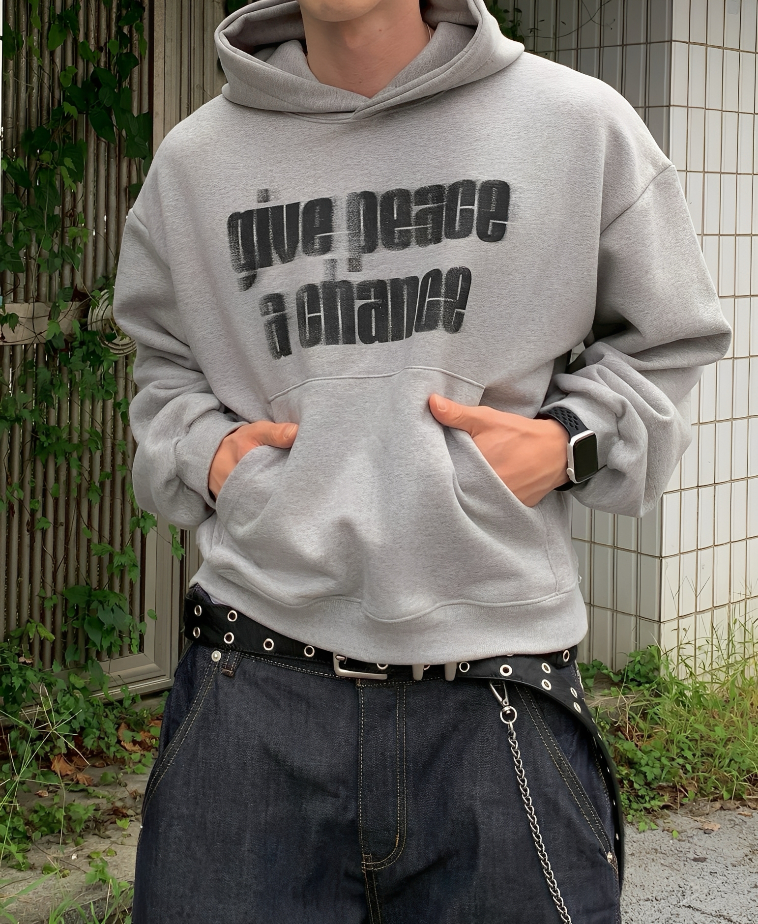 幻影 英文 設計 短版 連帽 長袖 帽T