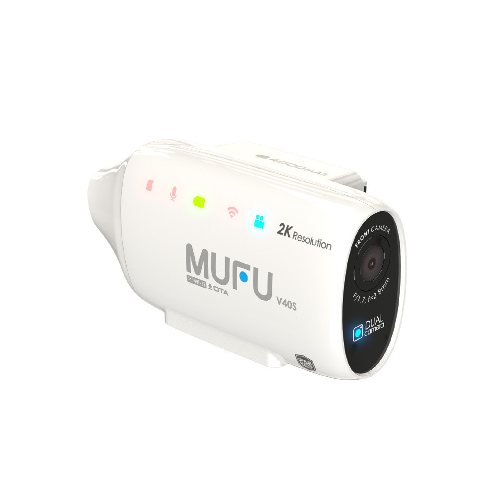 MUFU 雙鏡頭機車行車記錄器 V40S極光機(側邊款) - 星河白｜贈64GB記憶卡