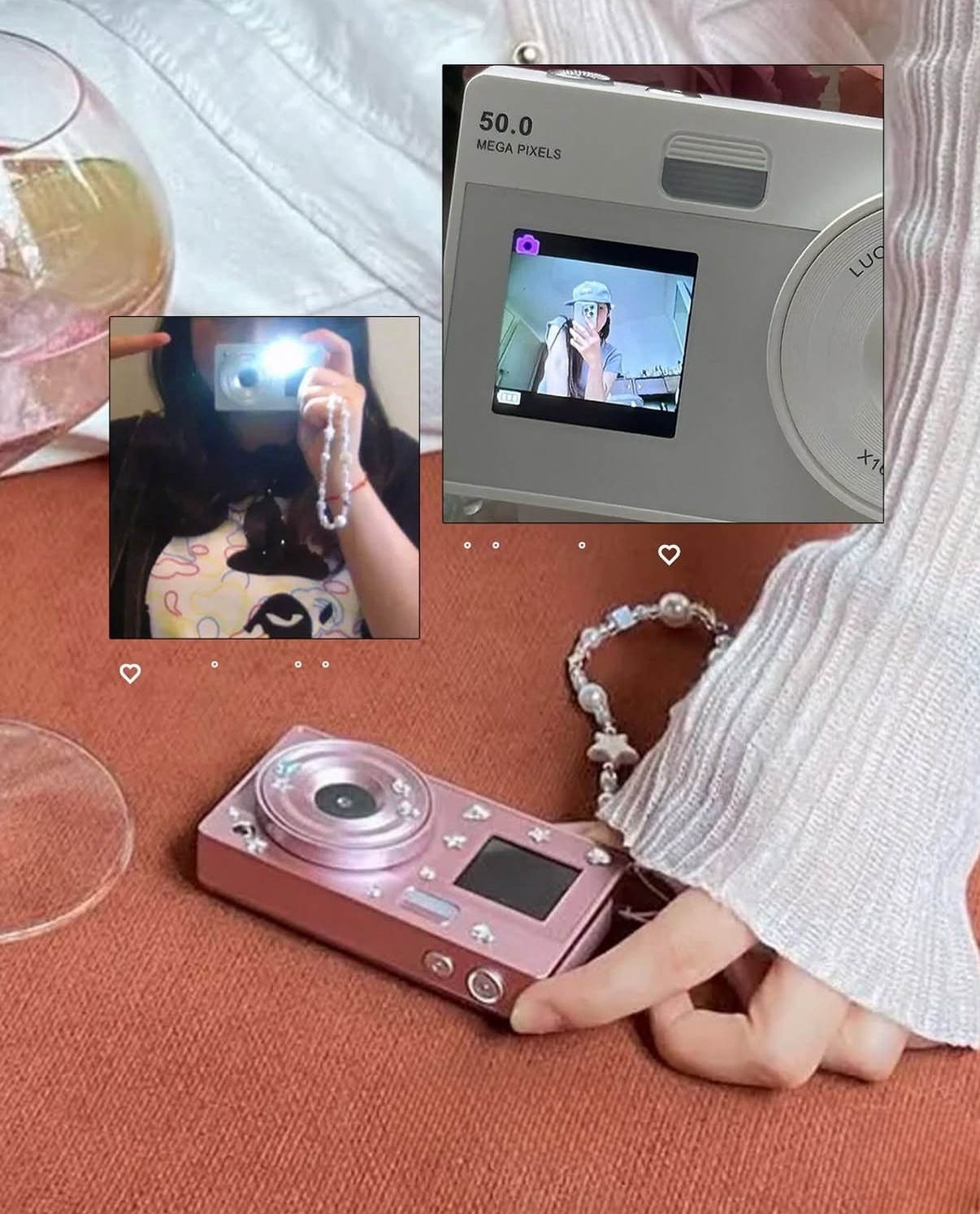 韓國🇰🇷連線 Luodin 復古雙螢幕相機 CCD 復古相機 銀色 白色 粉色/預購 (想傳照片到手機的請加購讀卡器)