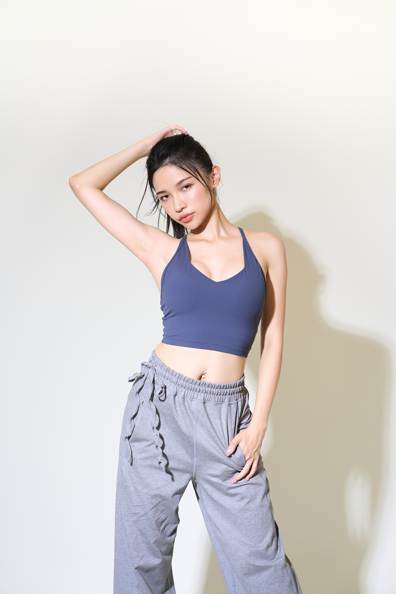 Luna Cross 月光曲線雙肩背心 -夜黑紫