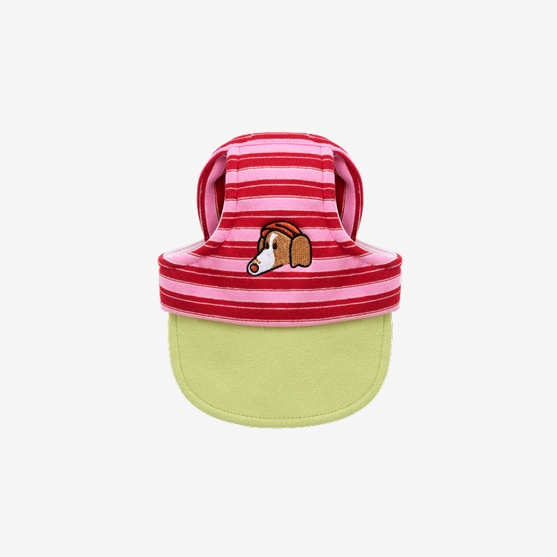 puppygallery｜Homeground 條紋遮陽帽 玫紅