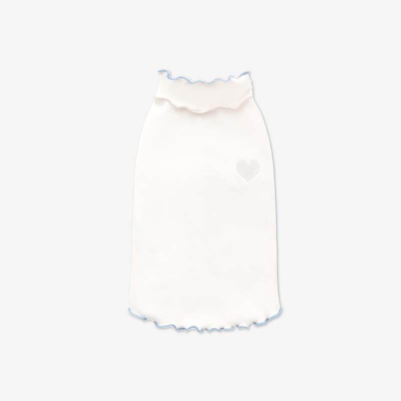 puppygallery｜滾邊愛心上衣 象牙白