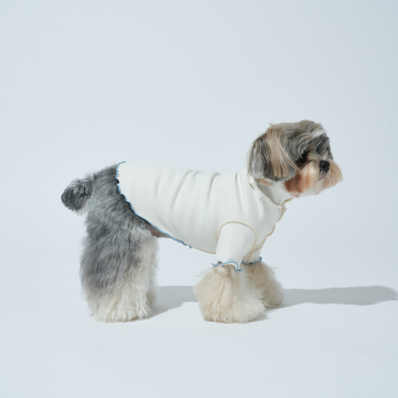 puppygallery｜滾邊愛心上衣 象牙白