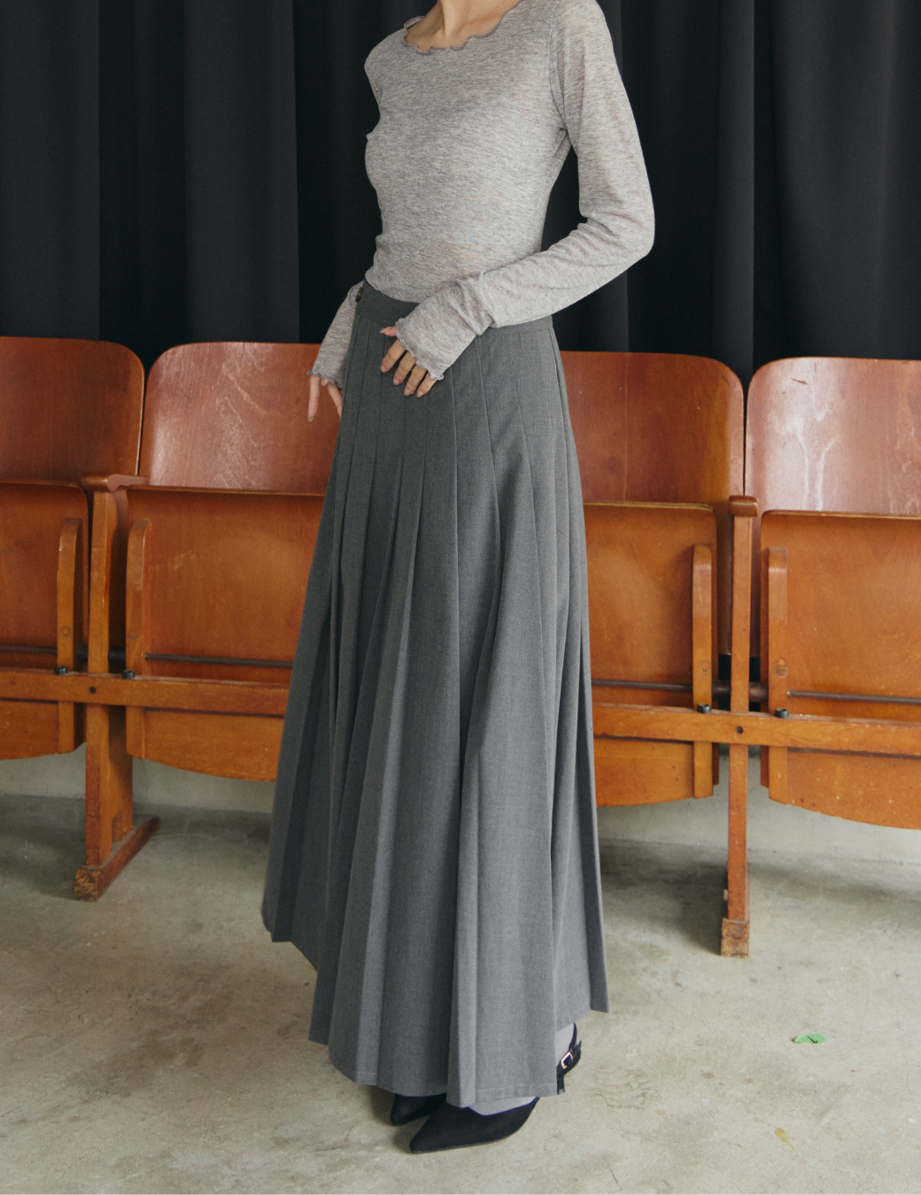 兩件式百摺西裝褲裙（3尺寸）