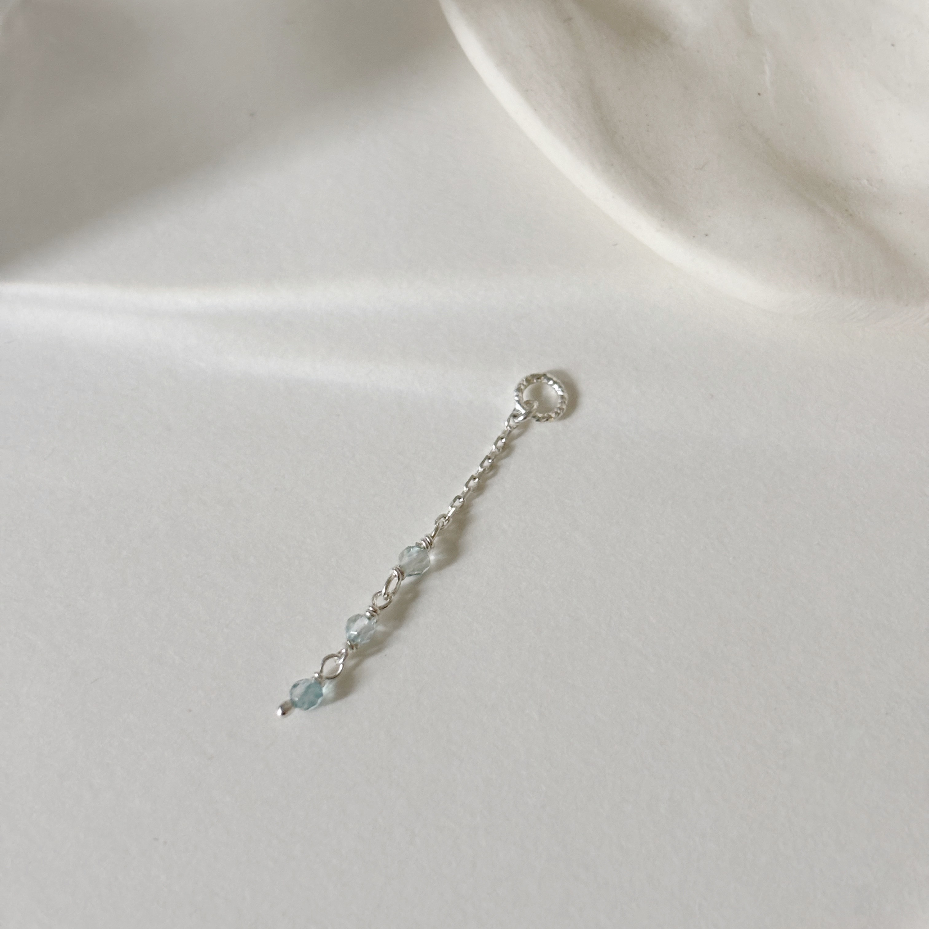 三顆手工托帕石耳鏈墜